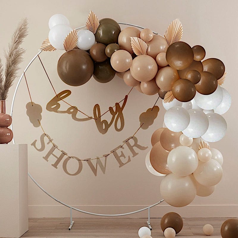 124 Brown and White Double Layer Latex Balloons Garland Arch Decorations Kit Set