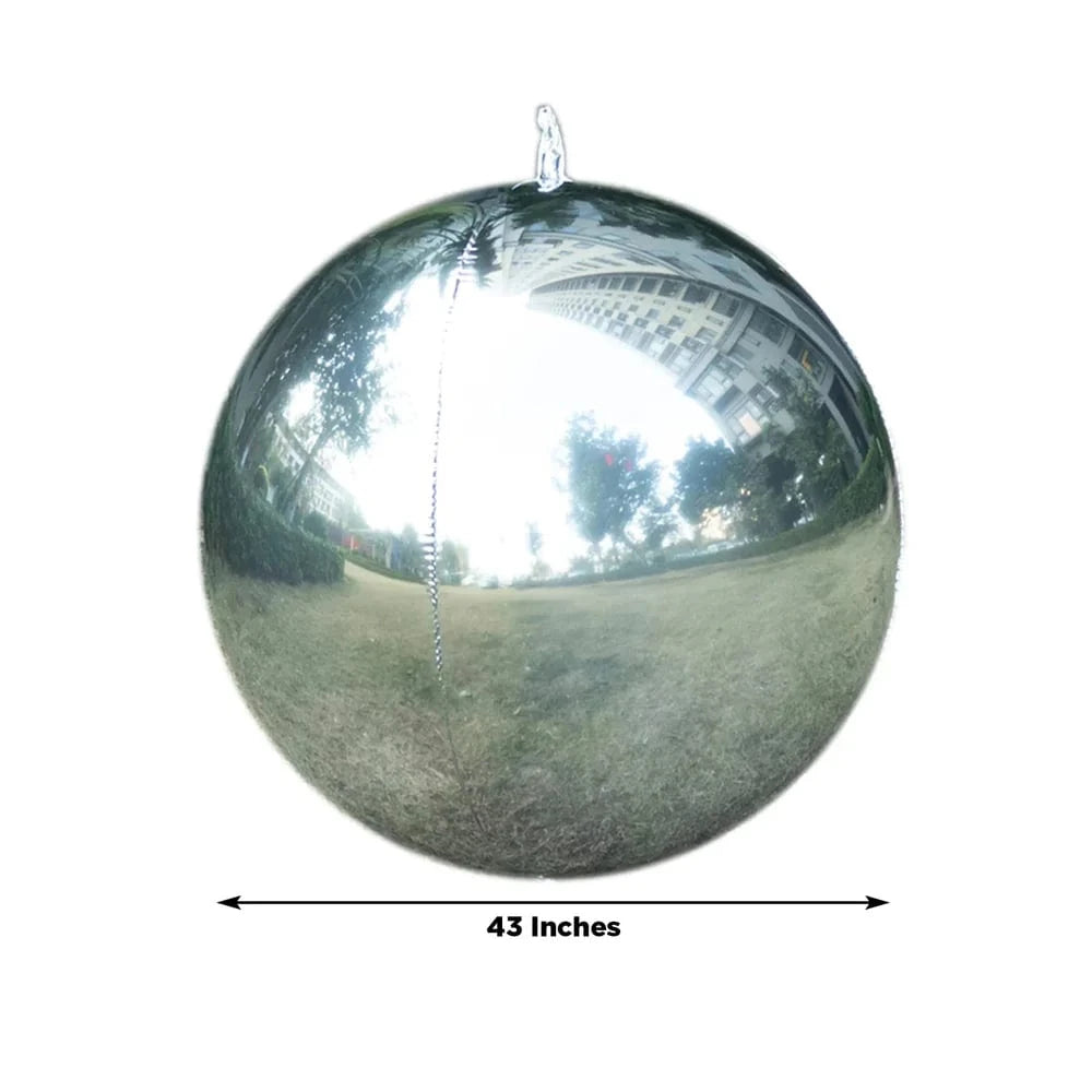 2 pcs 43 in wide Large Round Metallic Orbz Mylar Foil Balloons