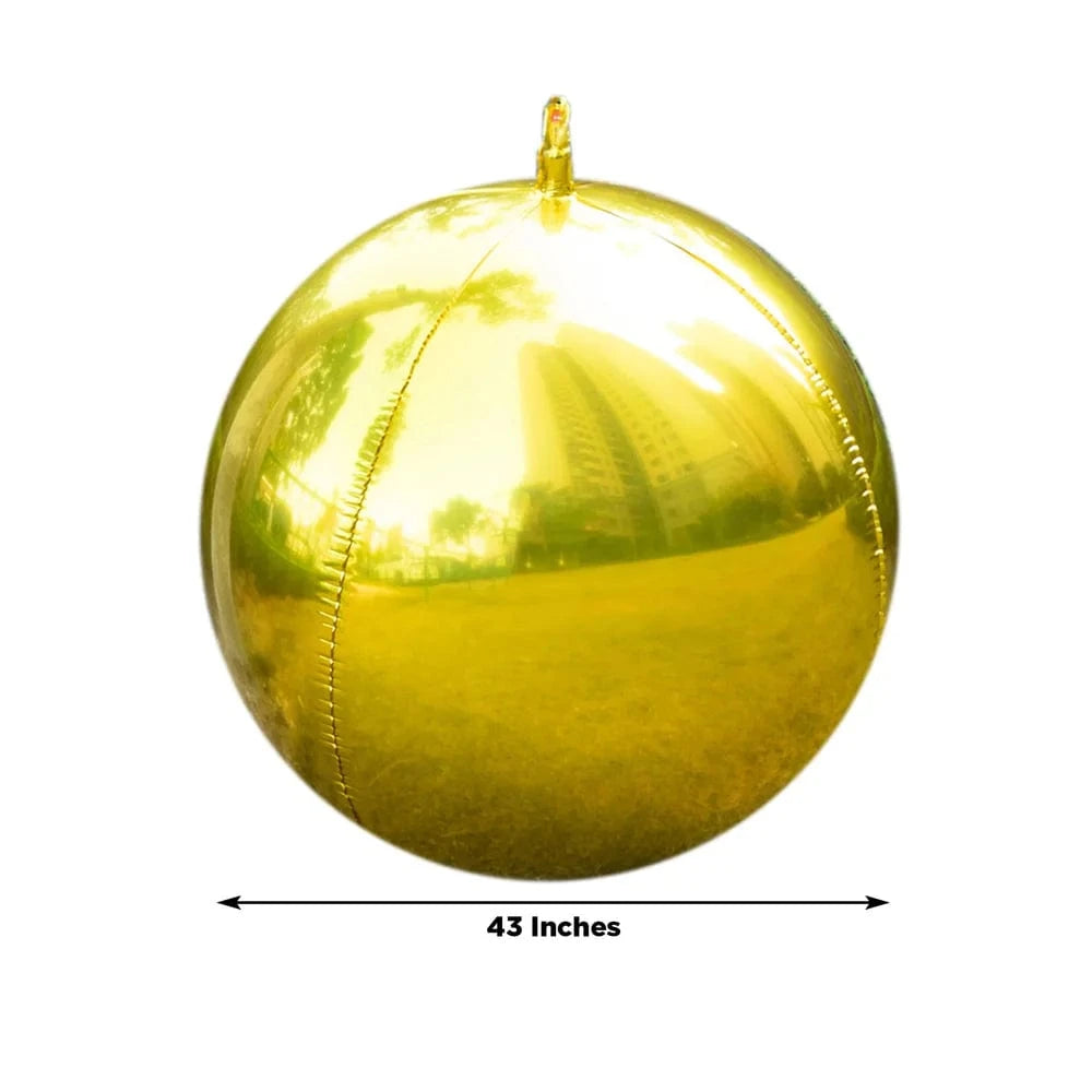 2 pcs 43 in wide Large Round Metallic Orbz Mylar Foil Balloons