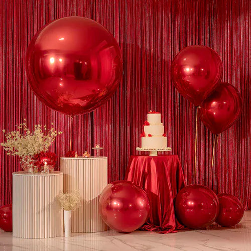 2 pcs 43 in wide Large Round Metallic Orbz Mylar Foil Balloons