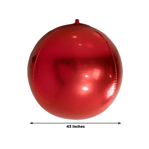 2 pcs 43 in wide Large Round Metallic Orbz Mylar Foil Balloons