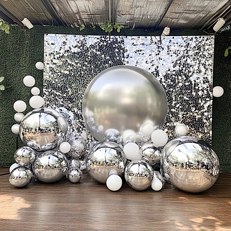 2 pcs 43 in wide Large Round Metallic Orbz Mylar Foil Balloons