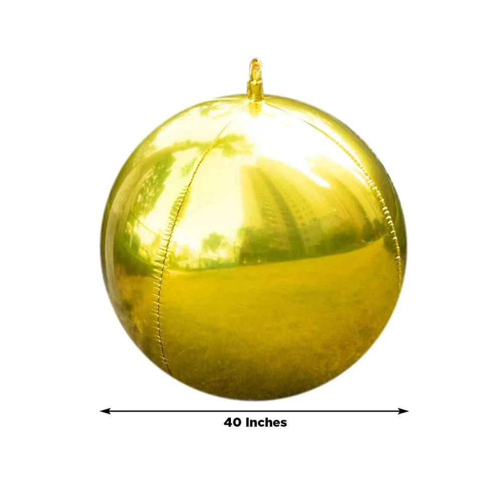 4 pcs 39 in wide Large Round Metallic Orbz Mylar Foil Balloons