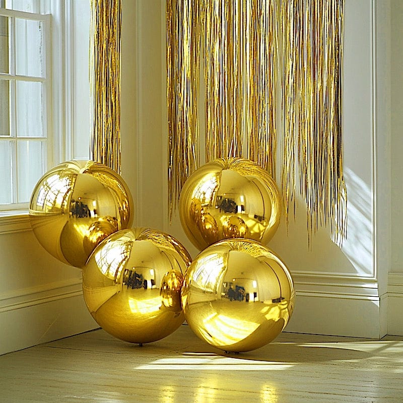 4 pcs 39 in wide Large Round Metallic Orbz Mylar Foil Balloons