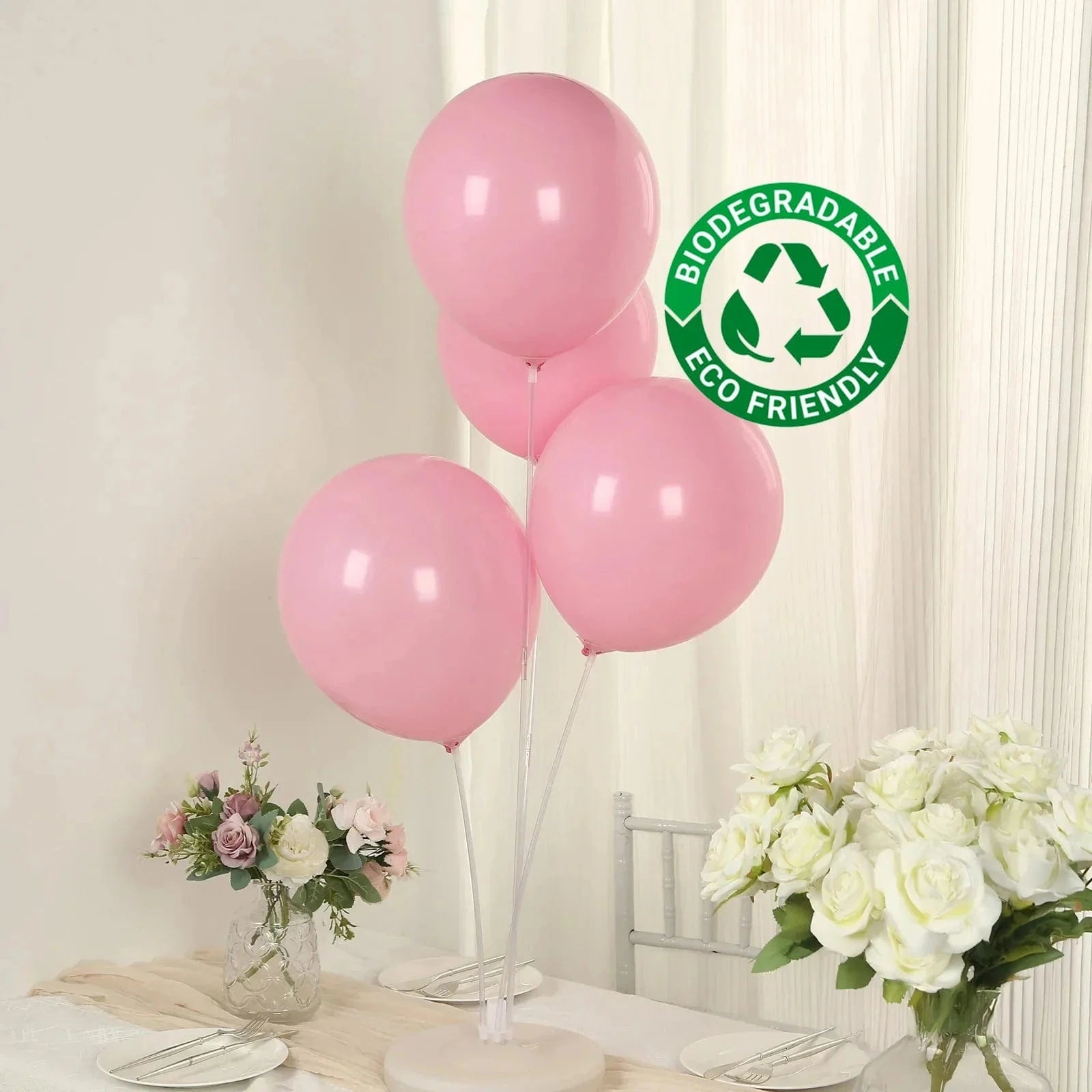 50 Matte Pastel Biodegradable Latex Party Balloons