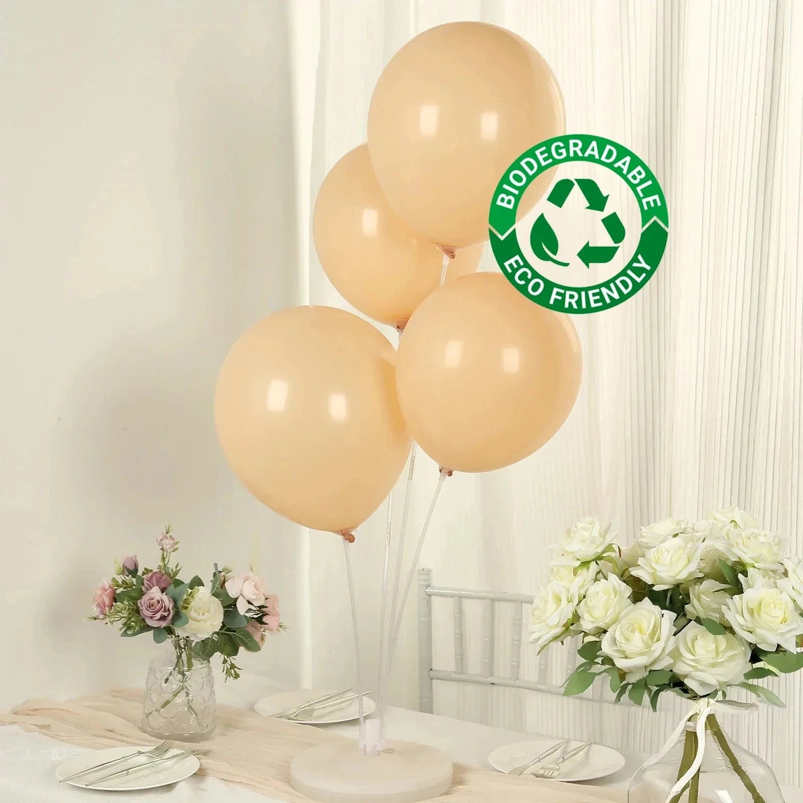 50 Matte Pastel Biodegradable Latex Party Balloons