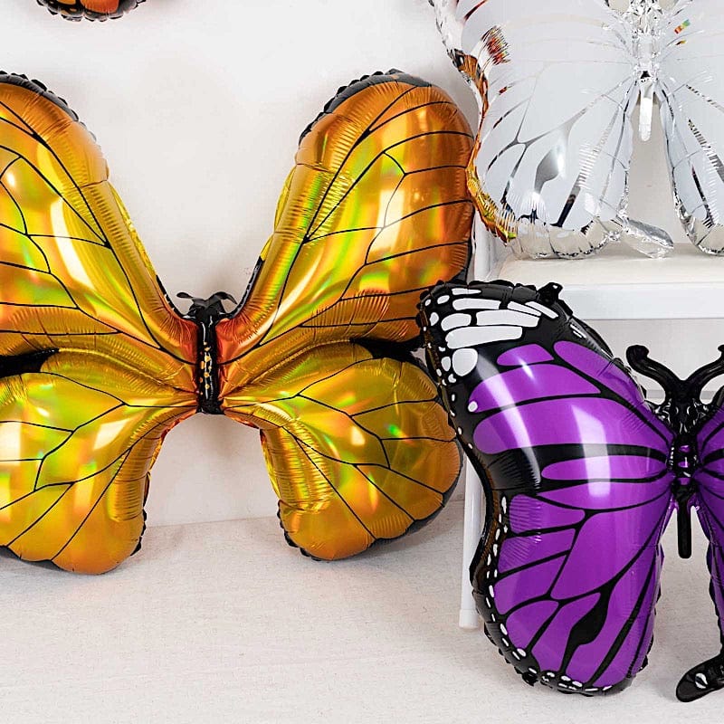 6 Assorted Butterfly Mylar Foil Balloons