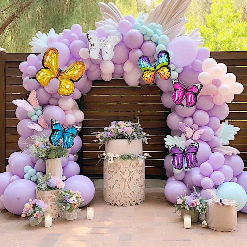 6 Assorted Butterfly Mylar Foil Balloons