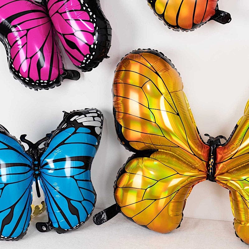 6 Assorted Butterfly Mylar Foil Balloons