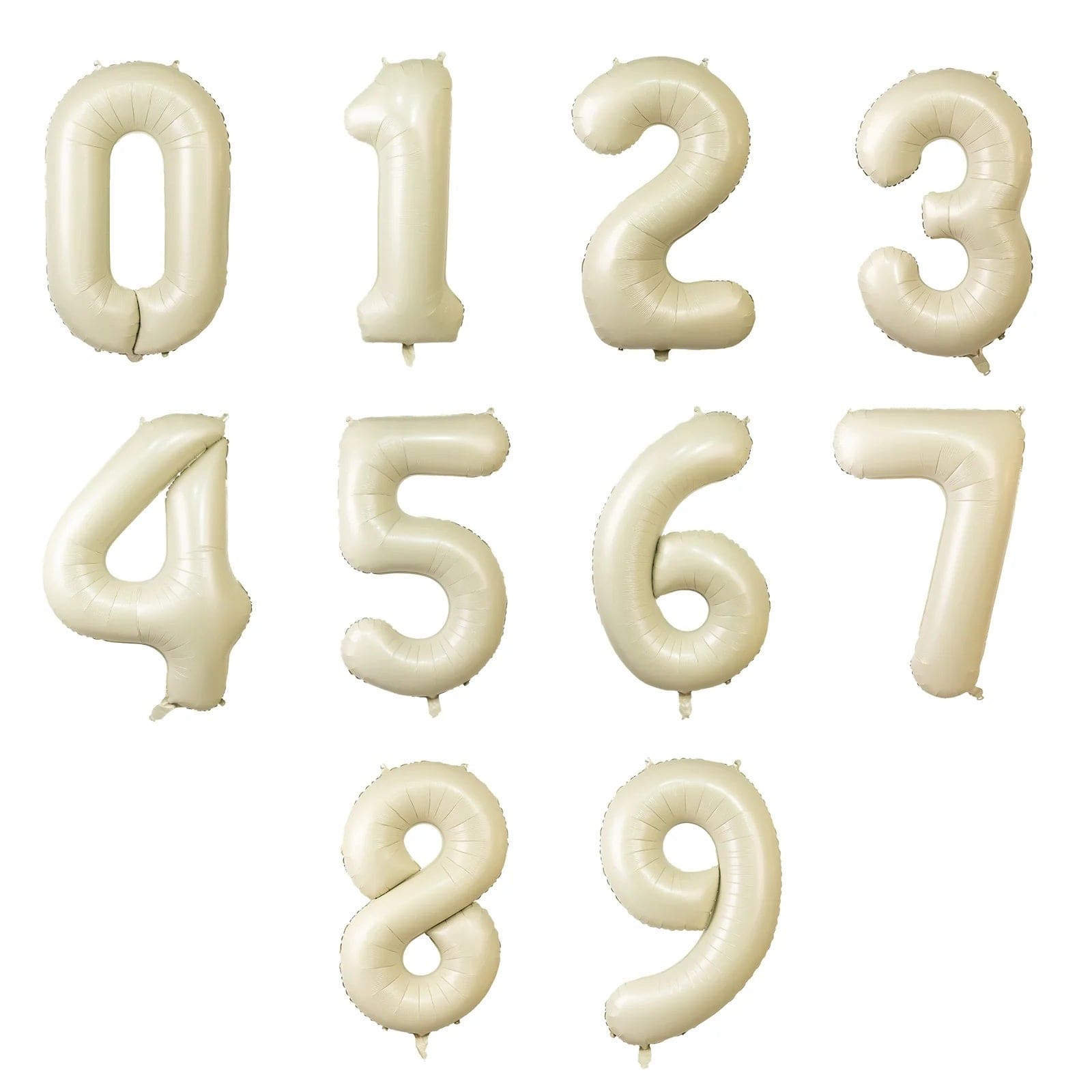 Matte Cream 35 in tall Mylar Foil Number Balloons