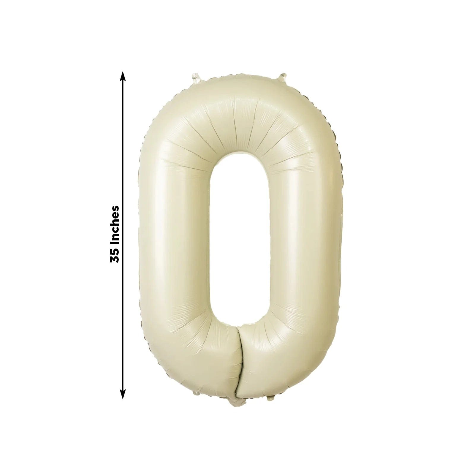 Matte Cream 35 in tall Mylar Foil Number Balloons