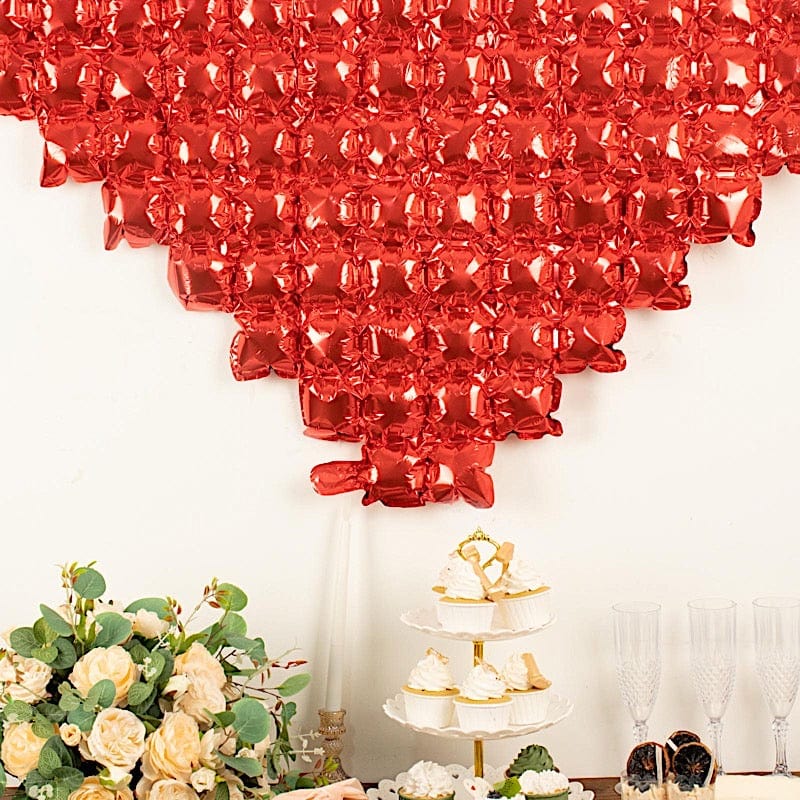 Red 41x36 in Metallic Extra Large Heart Mylar Foil Balloon Backdrop
