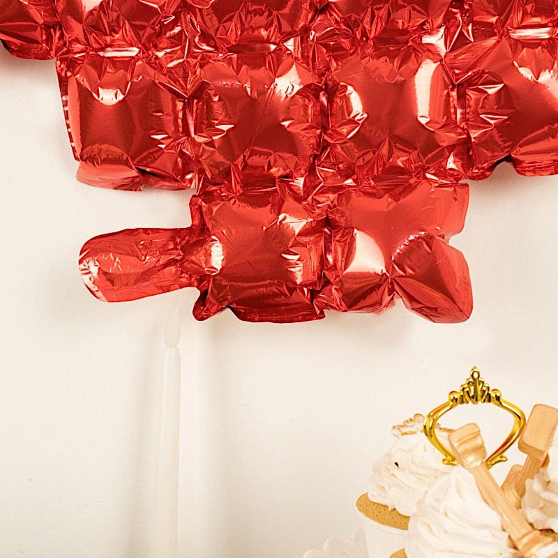 Red 41x36 in Metallic Extra Large Heart Mylar Foil Balloon Backdrop