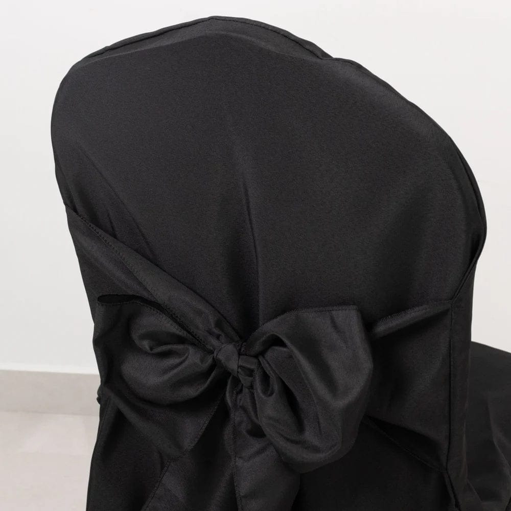 10 Polyester Banquet Wedding Chair Covers with Attached Sashes