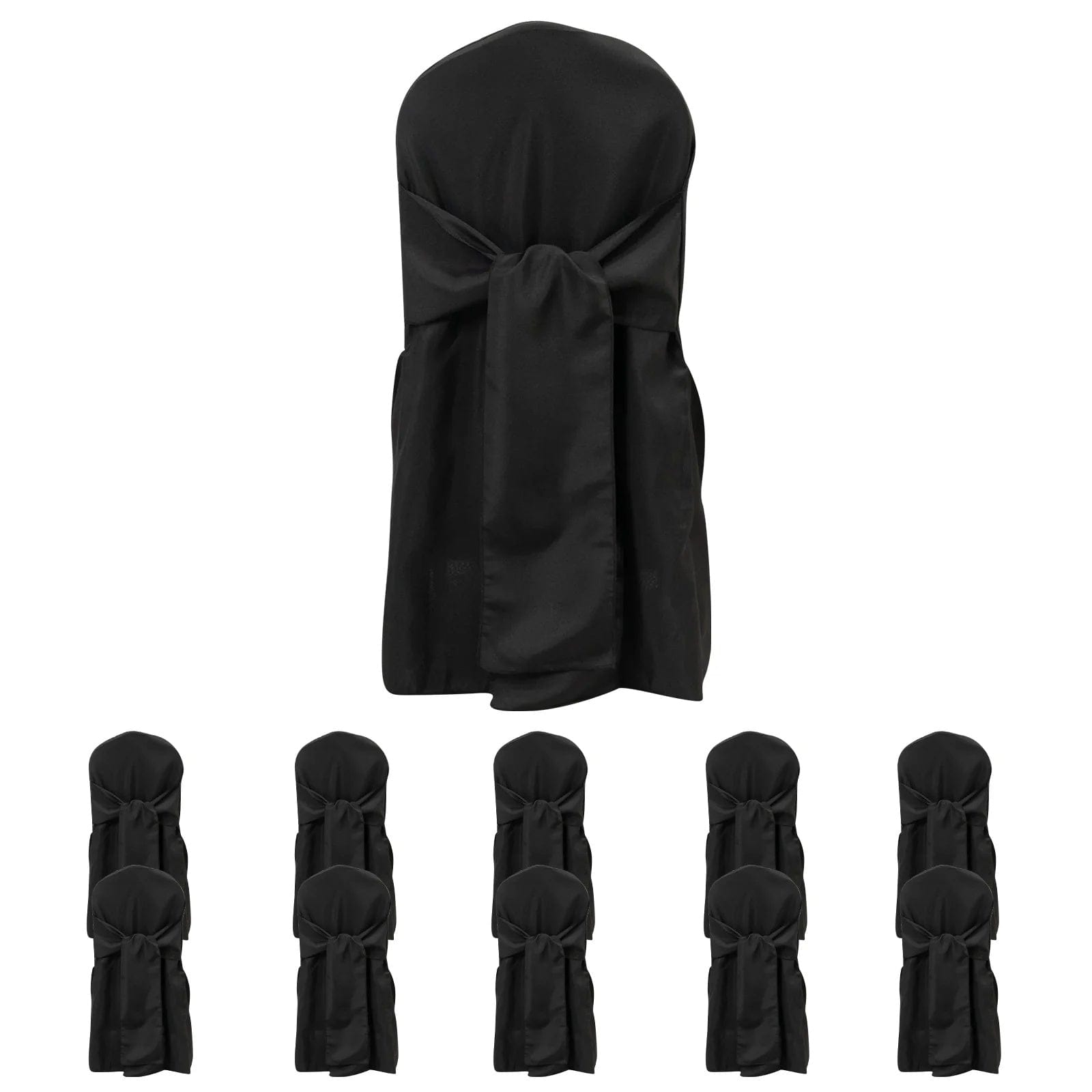 10 Polyester Banquet Wedding Chair Covers with Attached Sashes