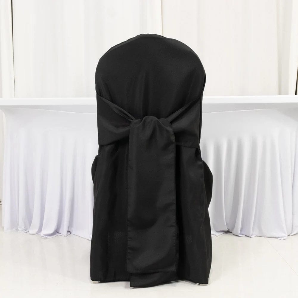 10 Polyester Banquet Wedding Chair Covers with Attached Sashes