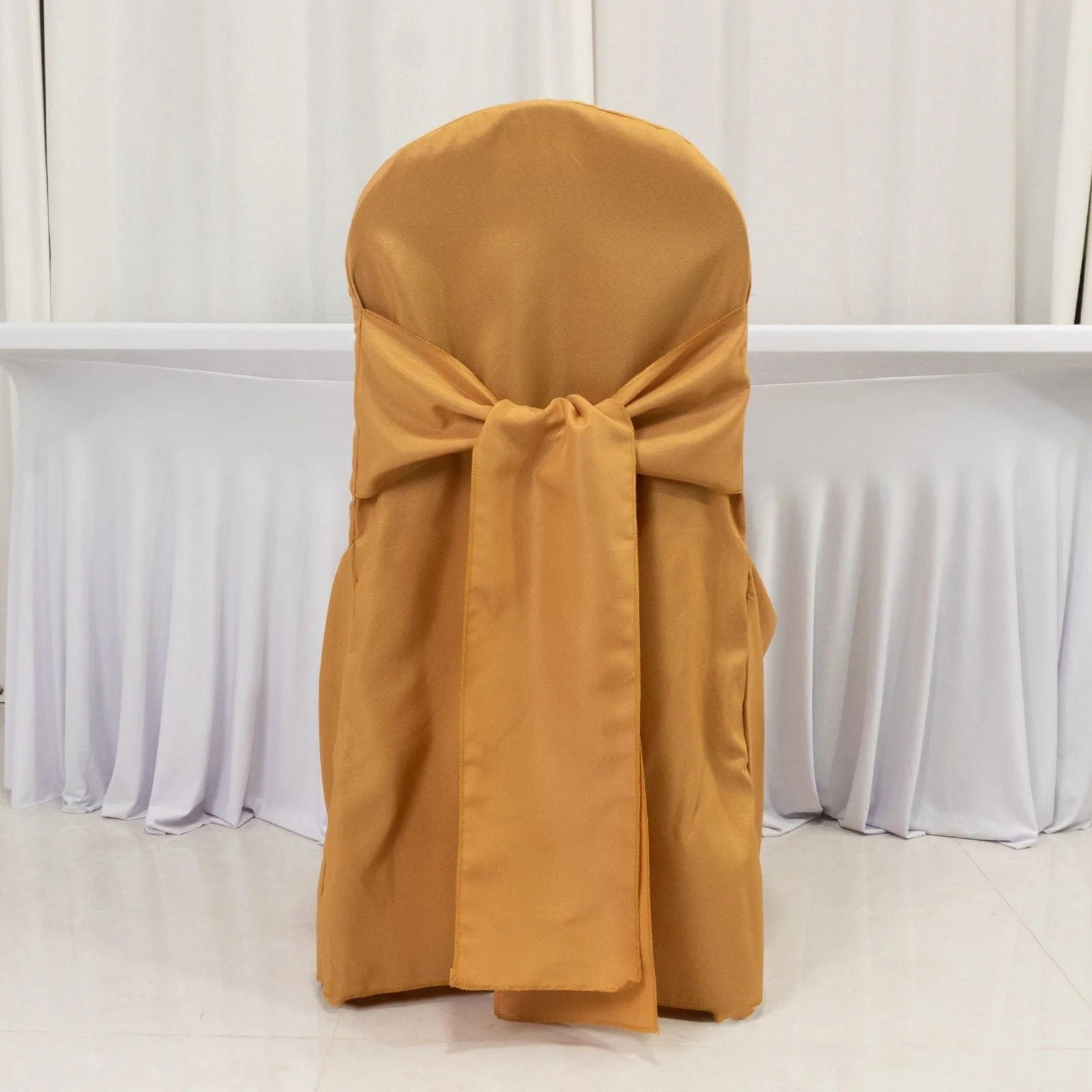 10 Polyester Banquet Wedding Chair Covers with Attached Sashes