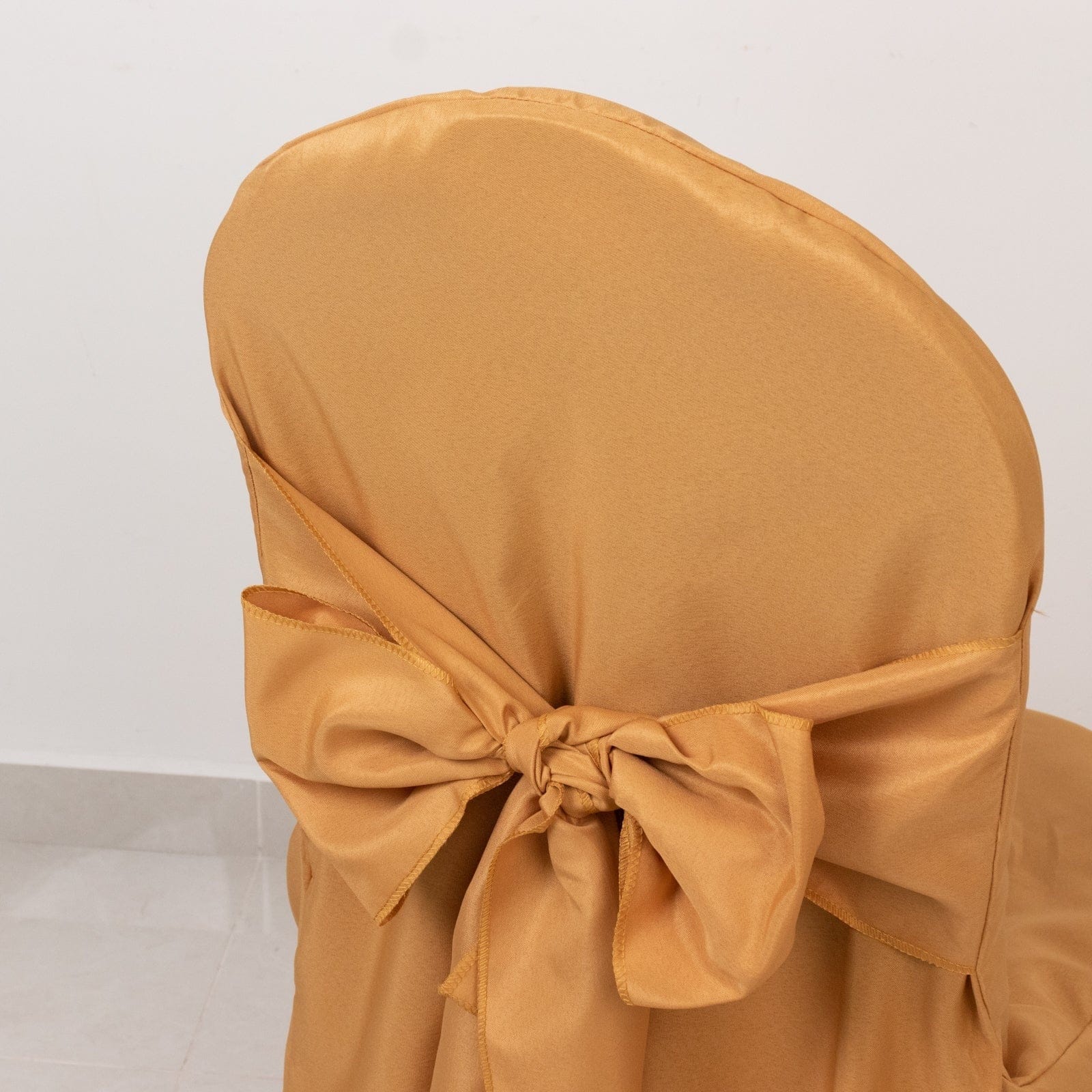 10 Polyester Banquet Wedding Chair Covers with Attached Sashes