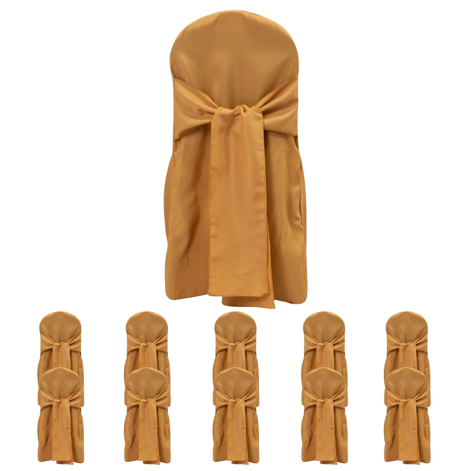 10 Polyester Banquet Wedding Chair Covers with Attached Sashes