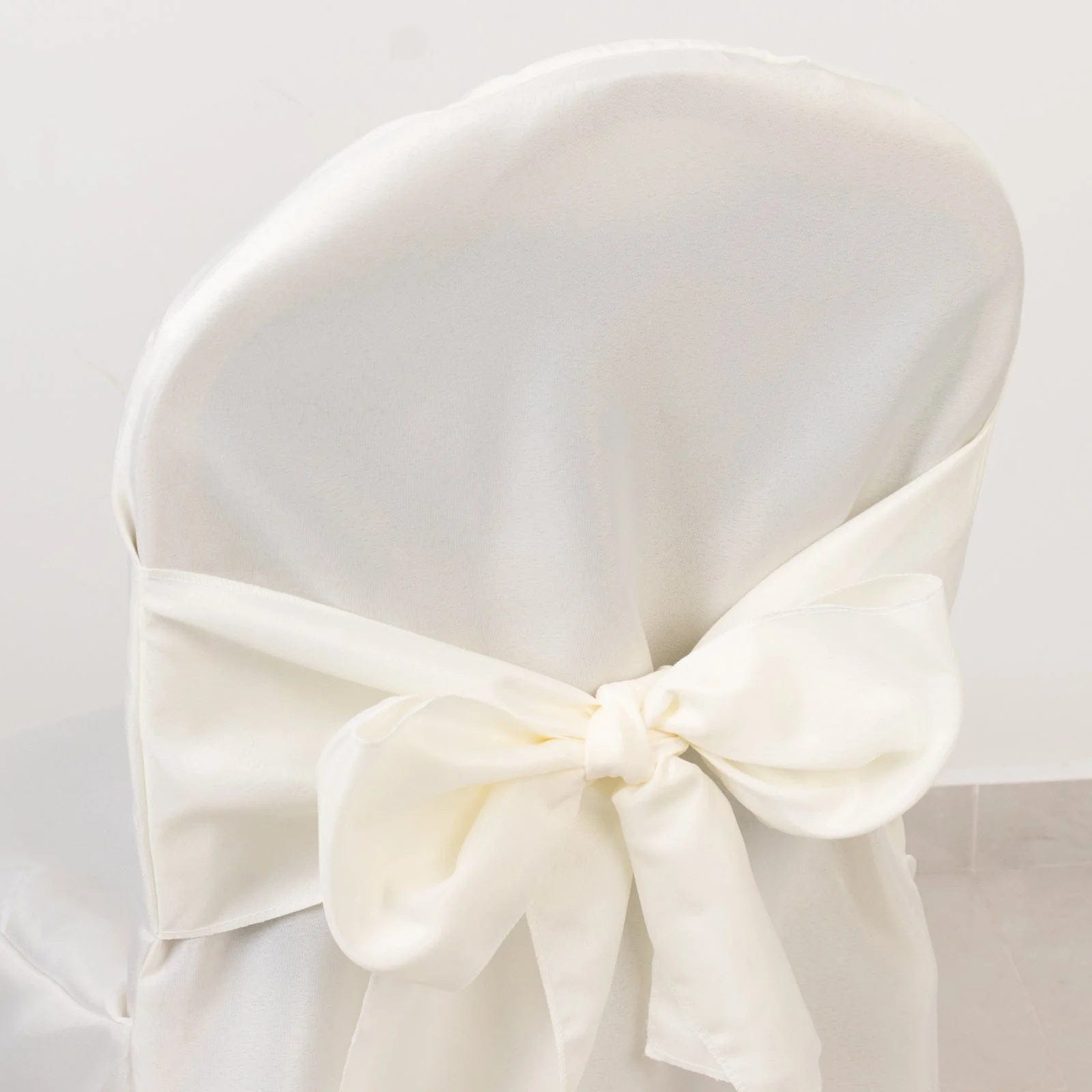 10 Polyester Banquet Wedding Chair Covers with Attached Sashes