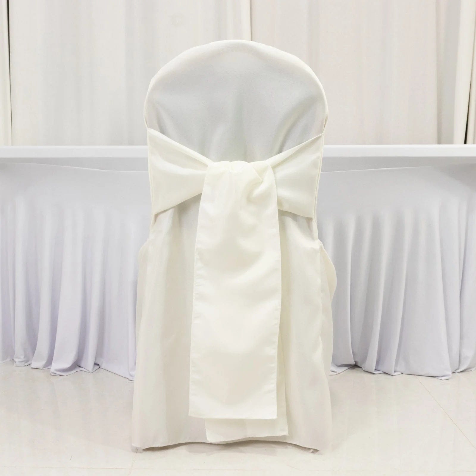 10 Polyester Banquet Wedding Chair Covers with Attached Sashes