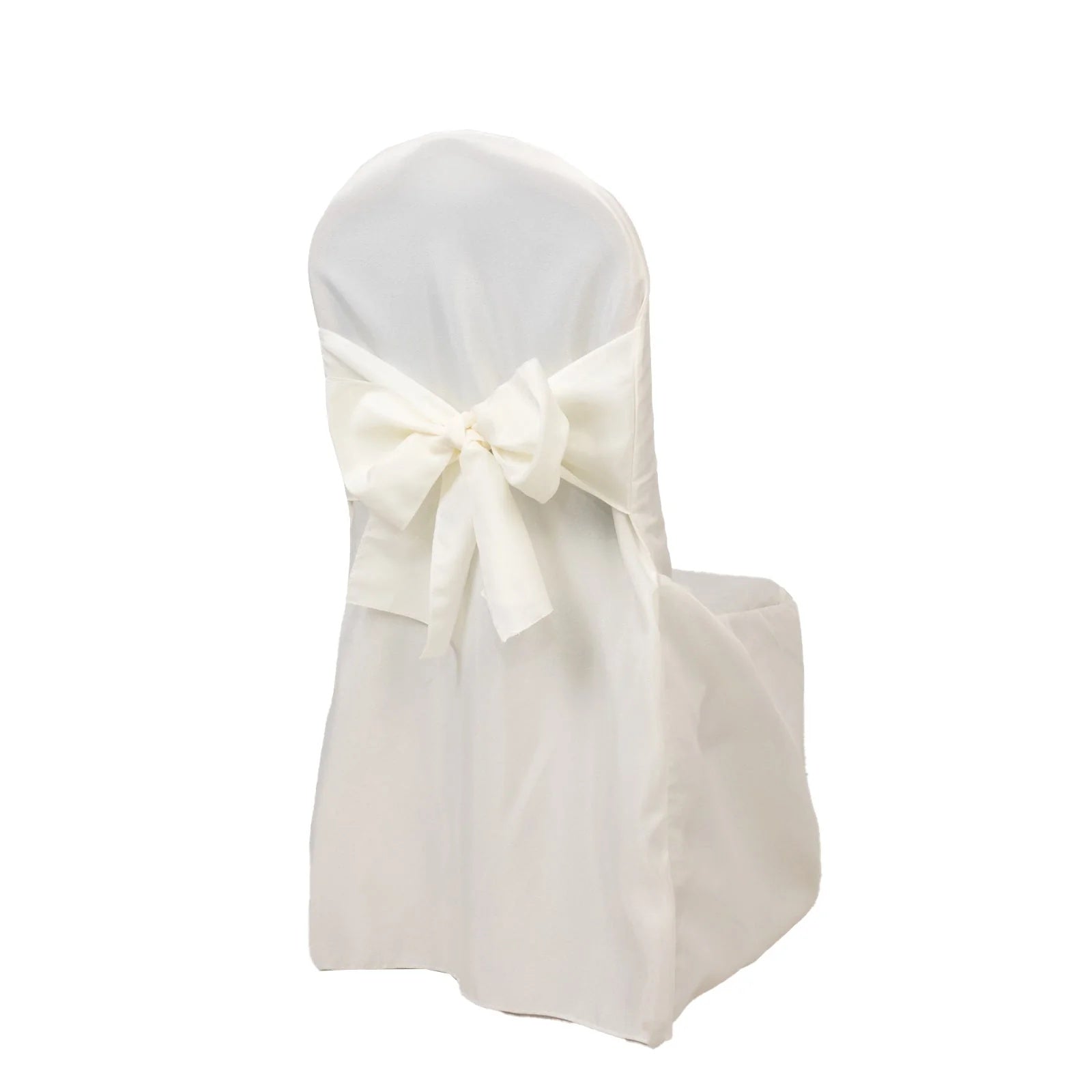10 Polyester Banquet Wedding Chair Covers with Attached Sashes