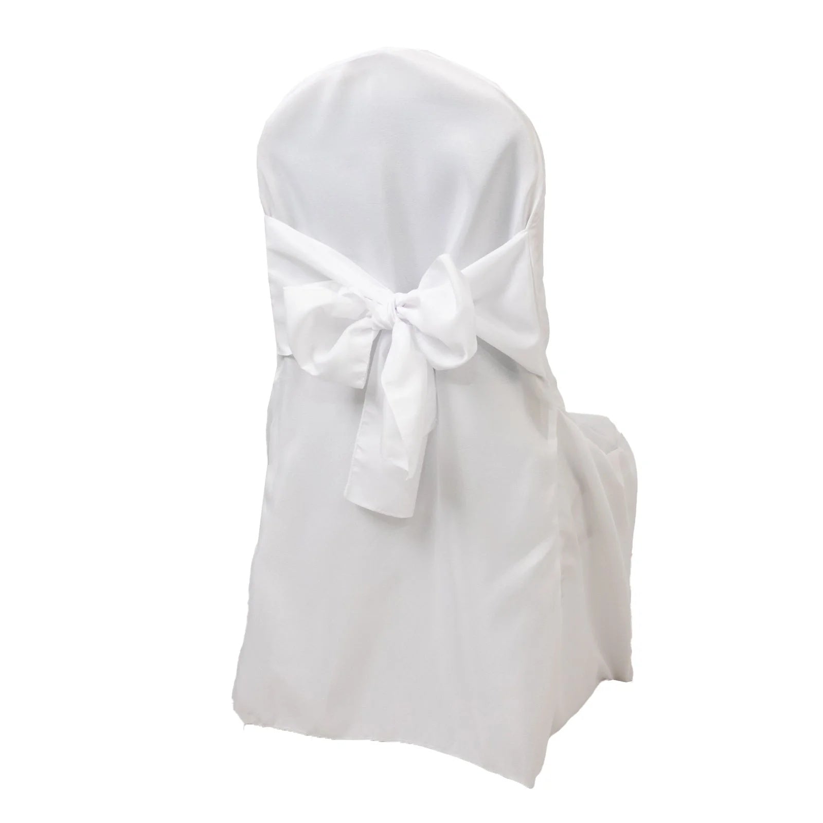 10 Polyester Banquet Wedding Chair Covers with Attached Sashes