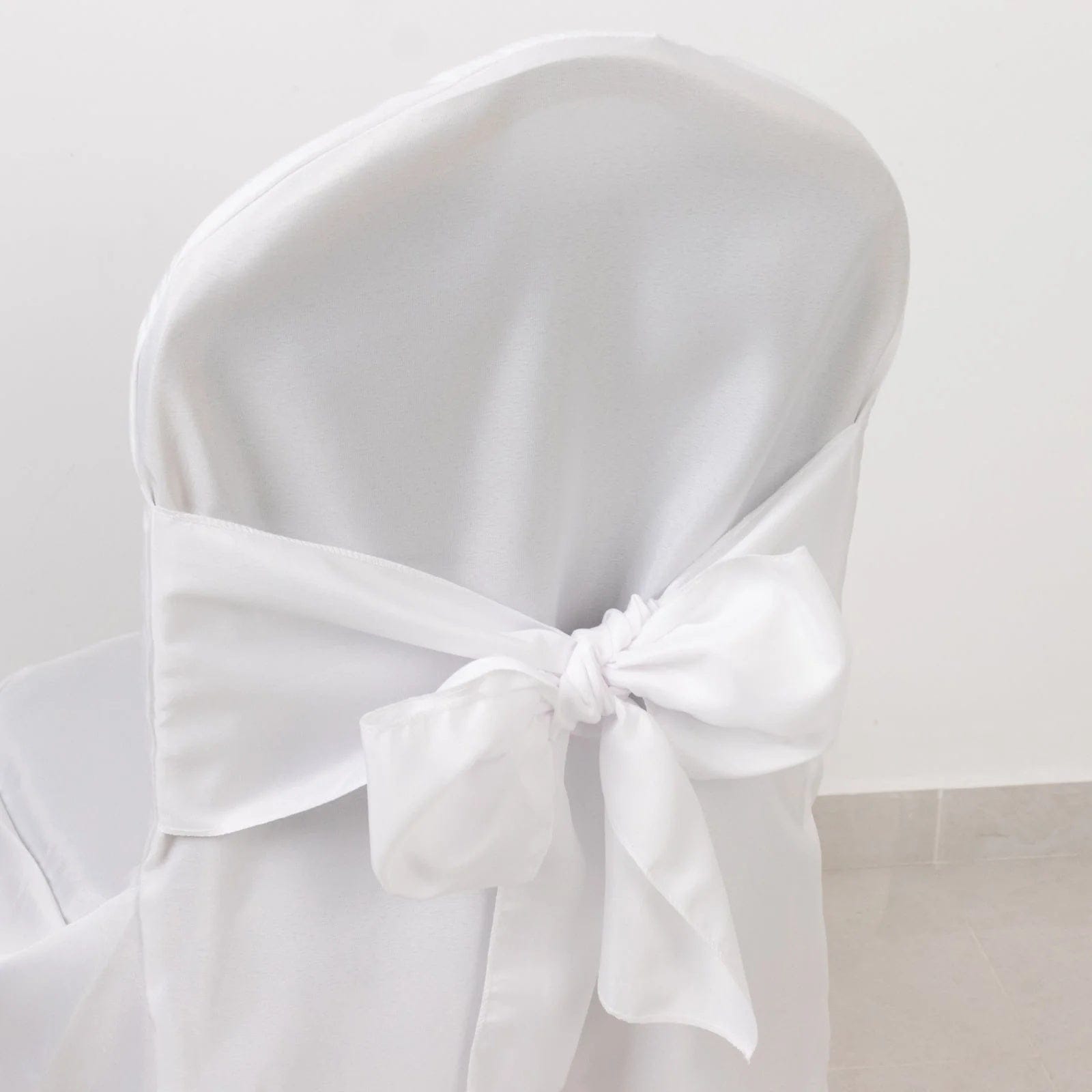 10 Polyester Banquet Wedding Chair Covers with Attached Sashes