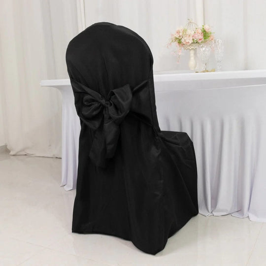 10 Polyester Banquet Wedding Chair Covers with Attached Sashes