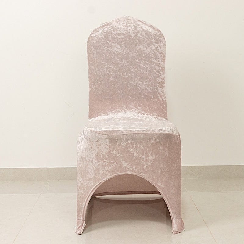 Fitted Spandex Crushed Velvet Stretchable Banquet Chair Cover