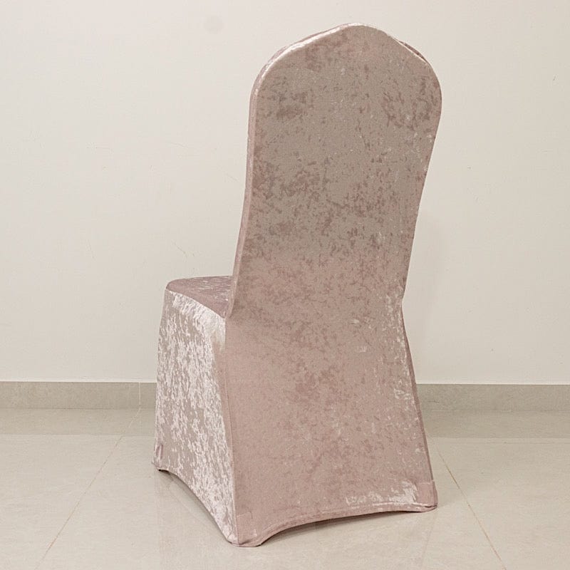 Fitted Spandex Crushed Velvet Stretchable Banquet Chair Cover