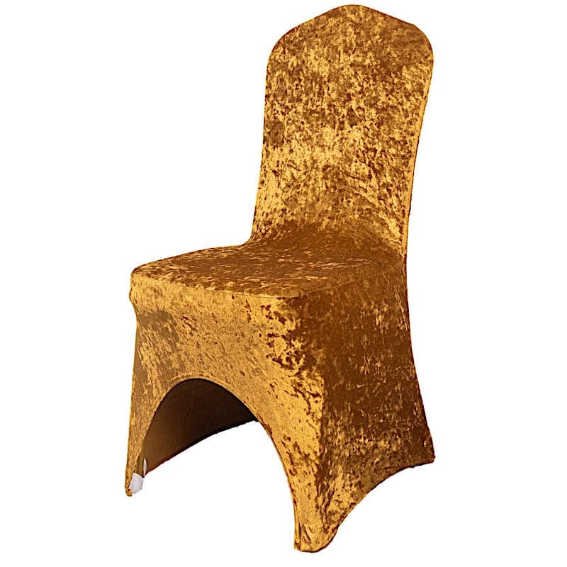 Fitted Spandex Crushed Velvet Stretchable Banquet Chair Cover