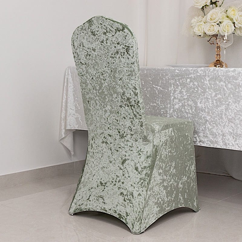 Fitted Spandex Crushed Velvet Stretchable Banquet Chair Cover