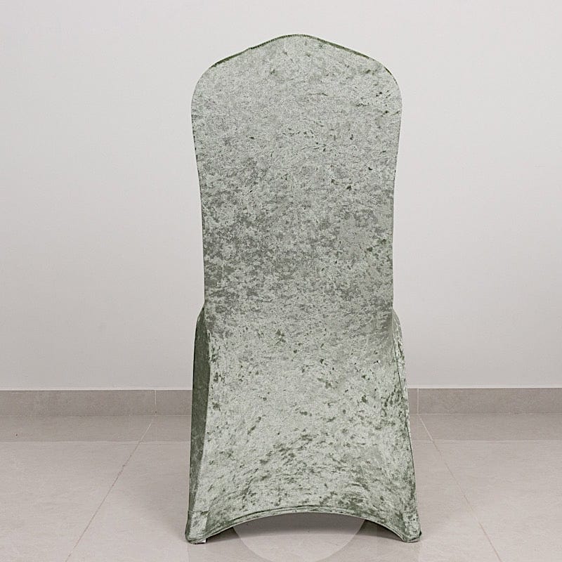 Fitted Spandex Crushed Velvet Stretchable Banquet Chair Cover