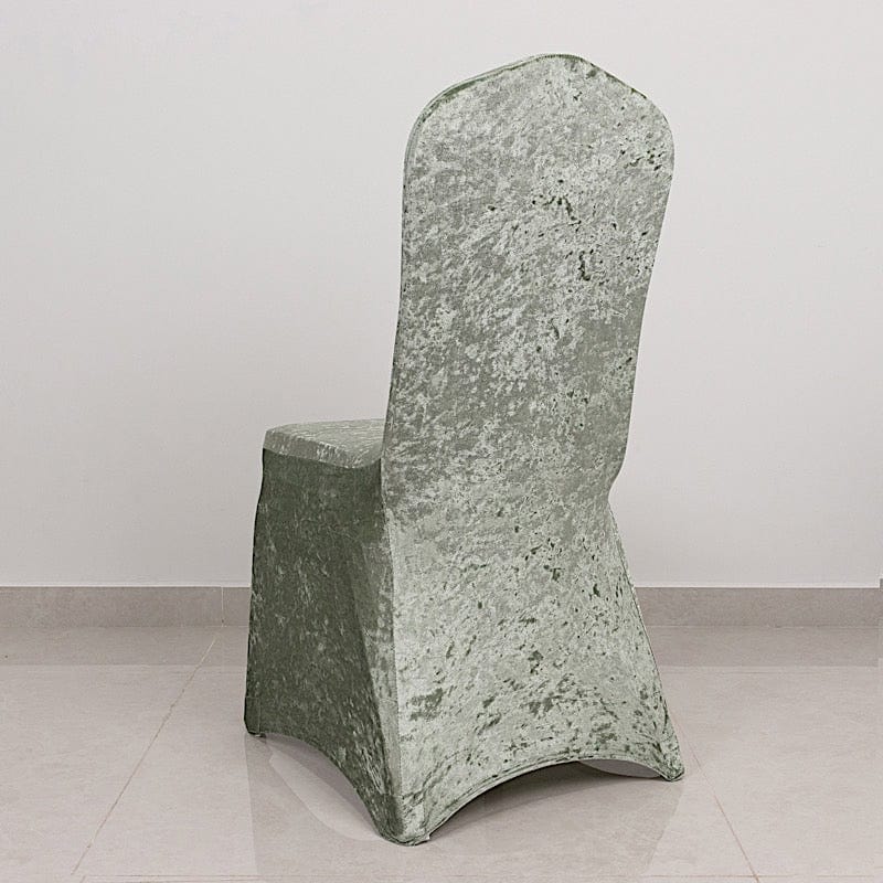 Fitted Spandex Crushed Velvet Stretchable Banquet Chair Cover