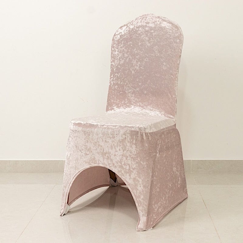 Fitted Spandex Crushed Velvet Stretchable Banquet Chair Cover