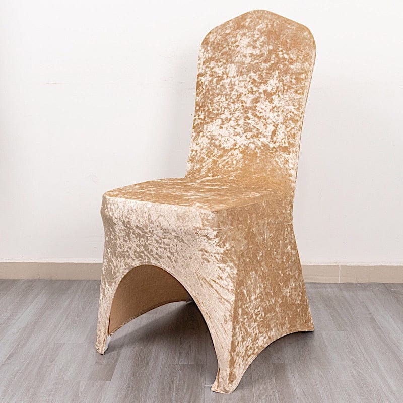 Fitted Spandex Crushed Velvet Stretchable Banquet Chair Cover