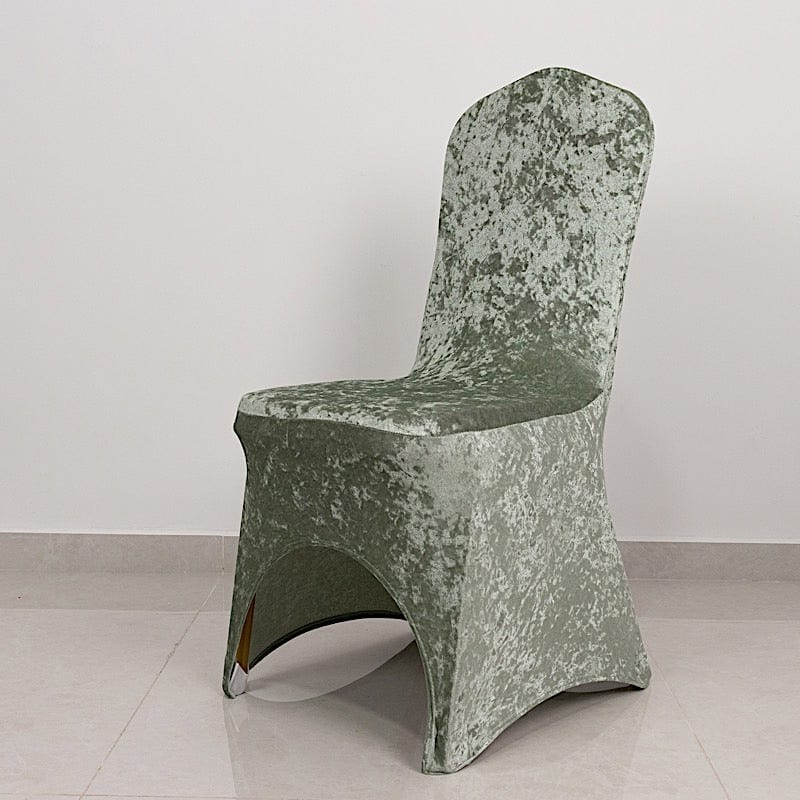 Fitted Spandex Crushed Velvet Stretchable Banquet Chair Cover