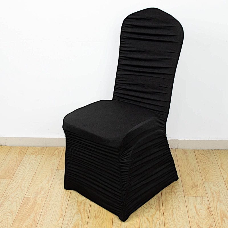 Fitted Spandex Stretchable Banquet Chair Cover Ruffled Design
