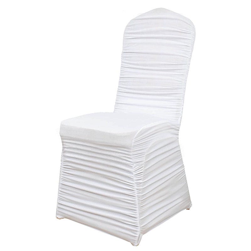 Fitted Spandex Stretchable Banquet Chair Cover Ruffled Design