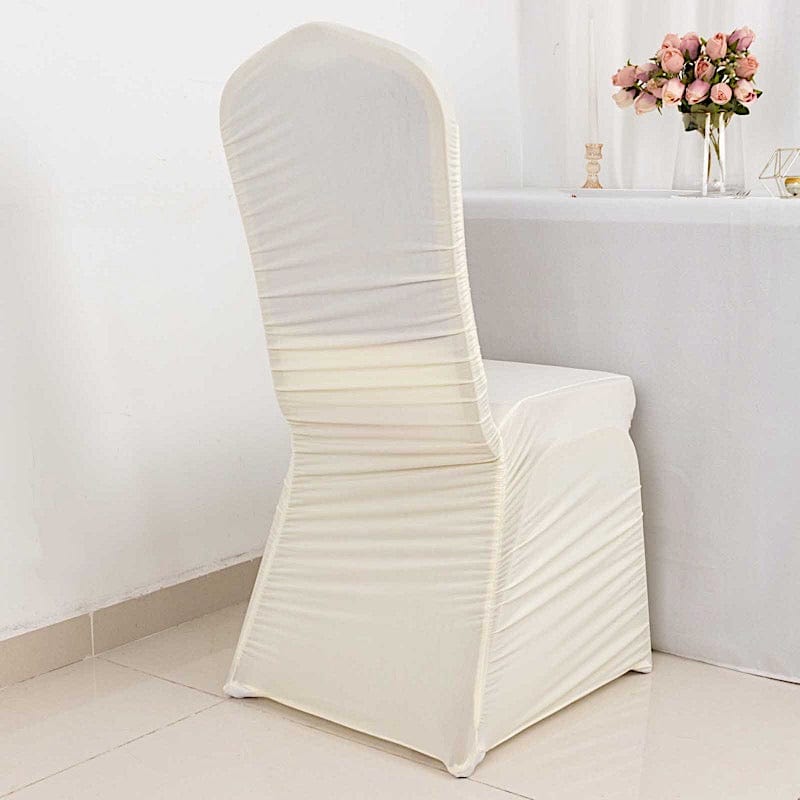 Fitted Spandex Stretchable Banquet Chair Cover Ruffled Design