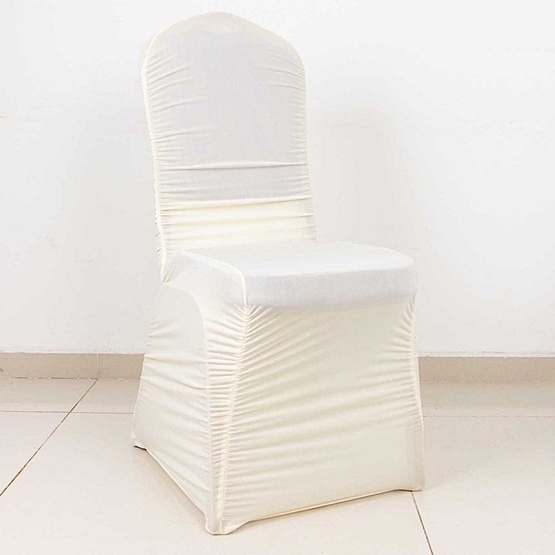 Fitted Spandex Stretchable Banquet Chair Cover Ruffled Design