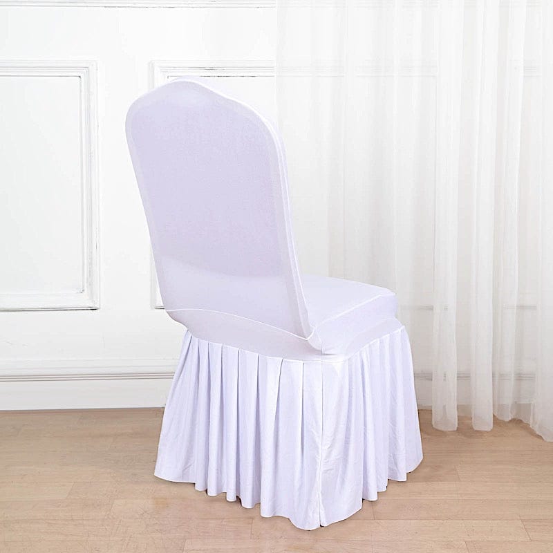 Fitted Spandex Stretchable Banquet Chair Cover with Ruffle Pleated Skirt