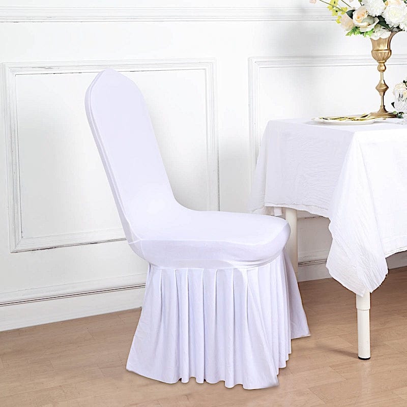 Your Chair Covers 21 ft x 29 inch Polyester Pleated Table Skirts White