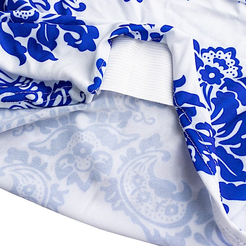 Royal Blue Damask Spandex Banquet Chair Cover