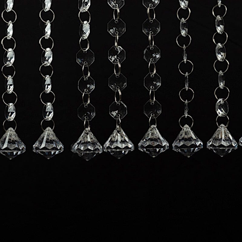 10 Clear 3 feet Acrylic Crystal Beaded Garland with Diamond Prism Pendant