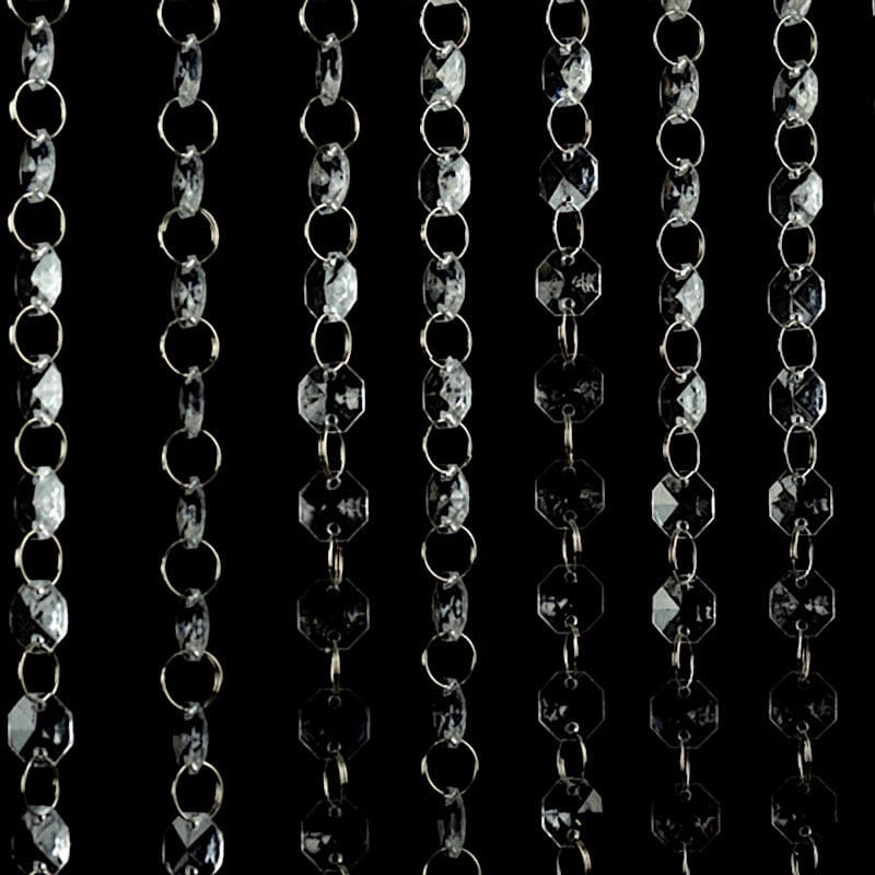 10 Clear 3 feet Acrylic Crystal Beaded Garland with Diamond Prism Pendant