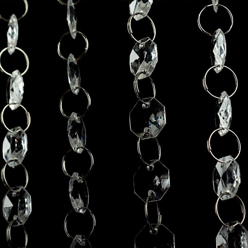 10 Clear 3 feet Acrylic Crystal Beaded Garland with Diamond Prism Pendant