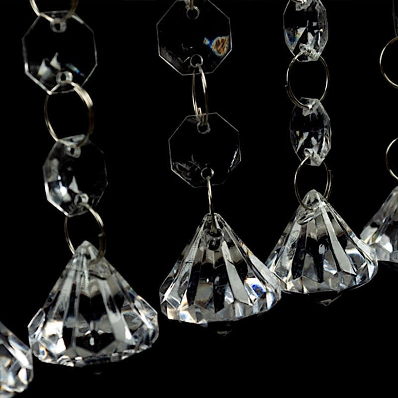 10 Clear 3 feet Acrylic Crystal Beaded Garland with Diamond Prism Pendant