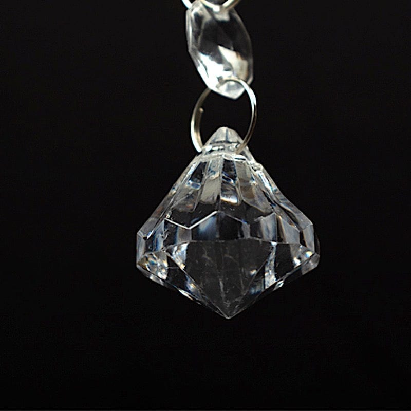 10 Clear Octagon Acrylic Crystal Beaded Garland Strands